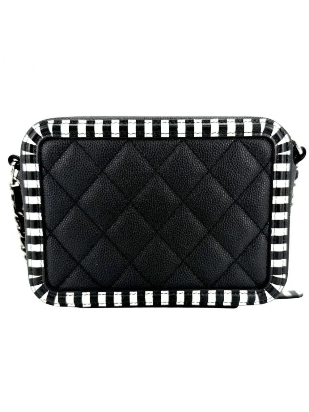 Chanel Shoulder Bag Quilted CC Filigree Mini Stripe Crossbody Chain Square